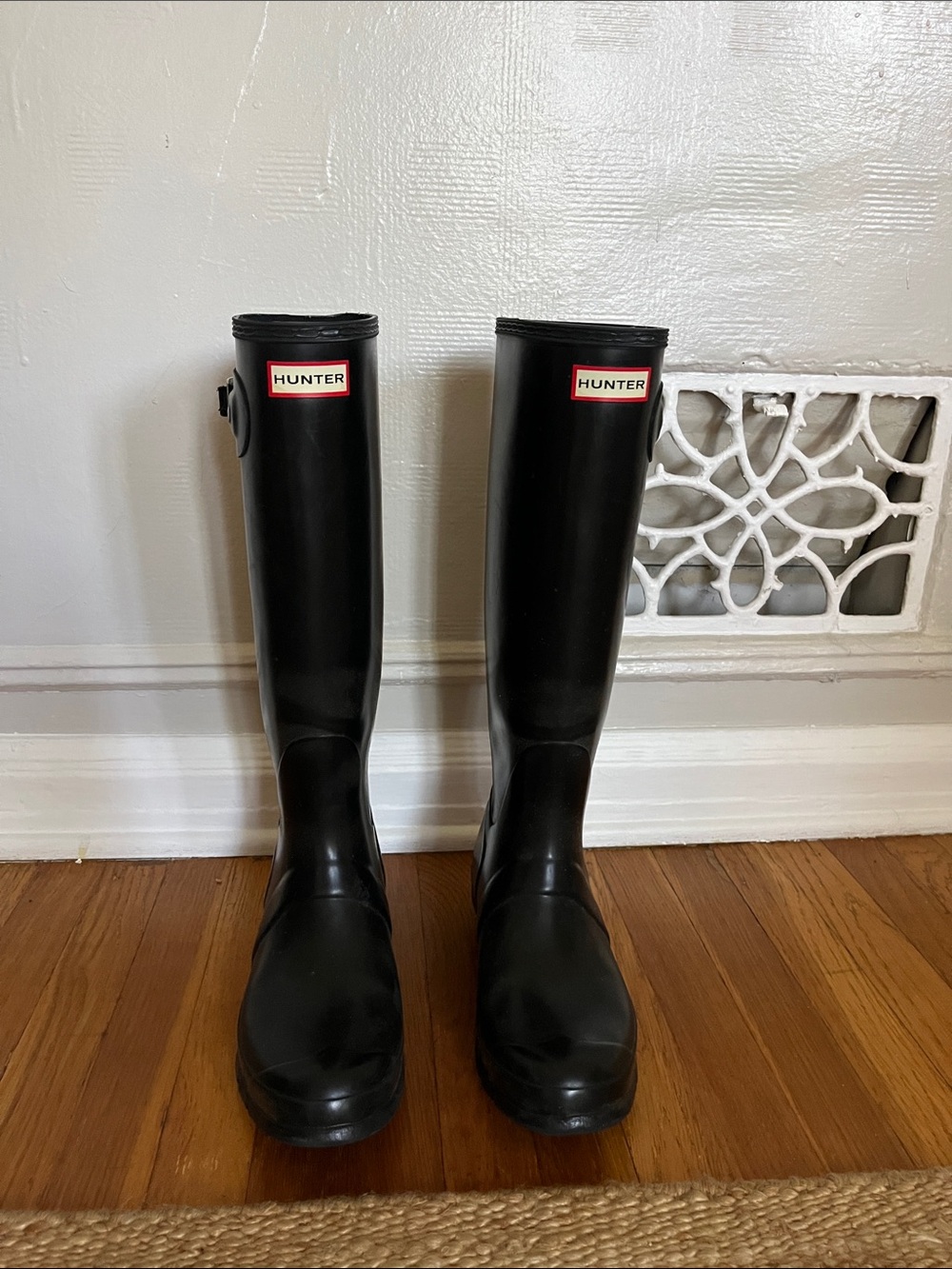 Hunter tall glossy rain boots